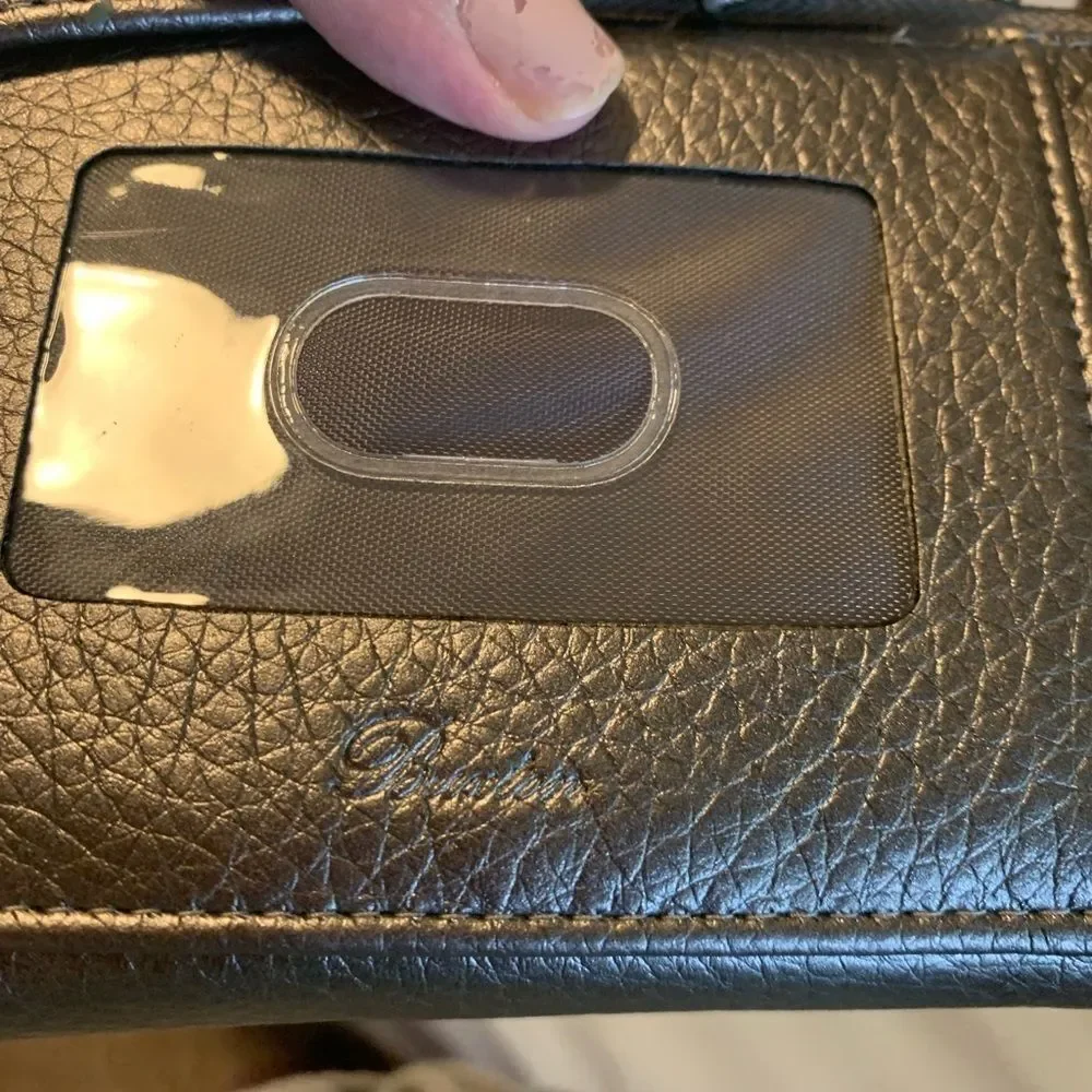 Buxton Womens Crossbody Wallet Purse Gray Pewter Metallic Accordion Cell Phone B